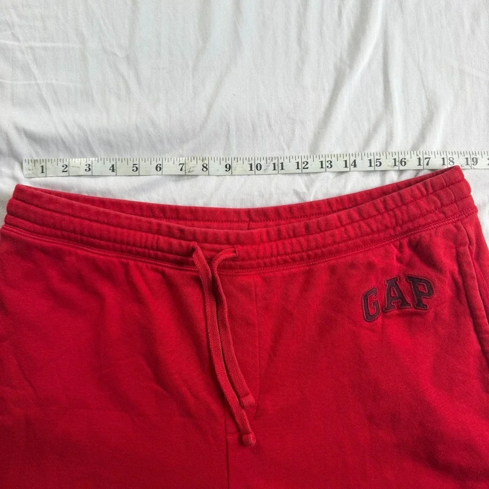 Gap Sweatpants Red Fleece Logo Joggers Drawstring Women XL